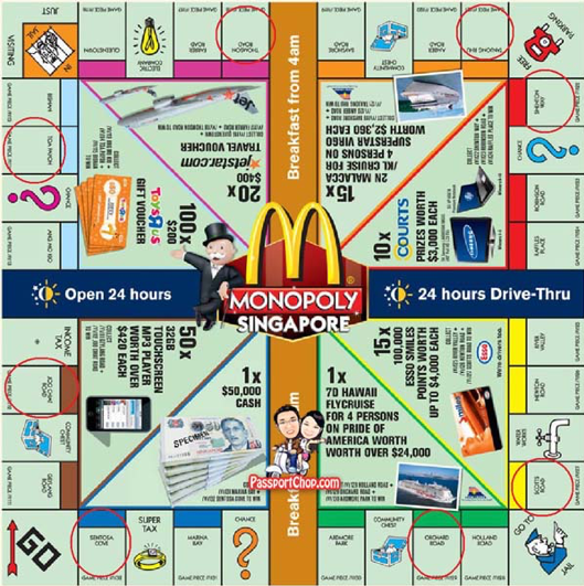 mcdonalds monopoly board singapore