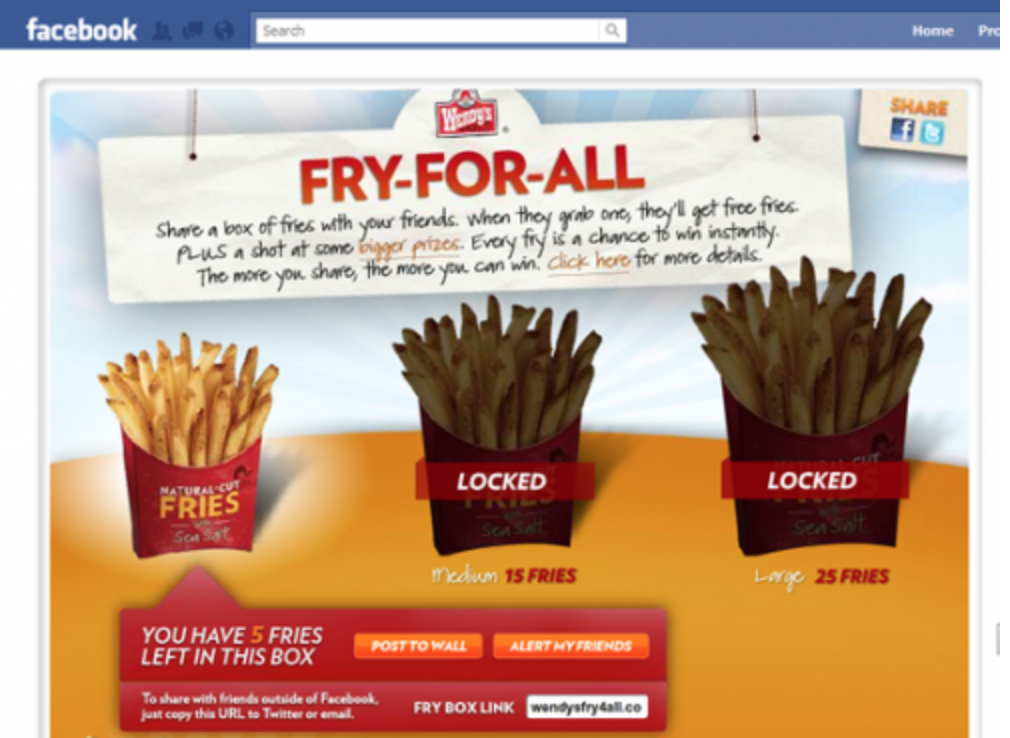 Gamification Facebook Wendy's Fry-For-All